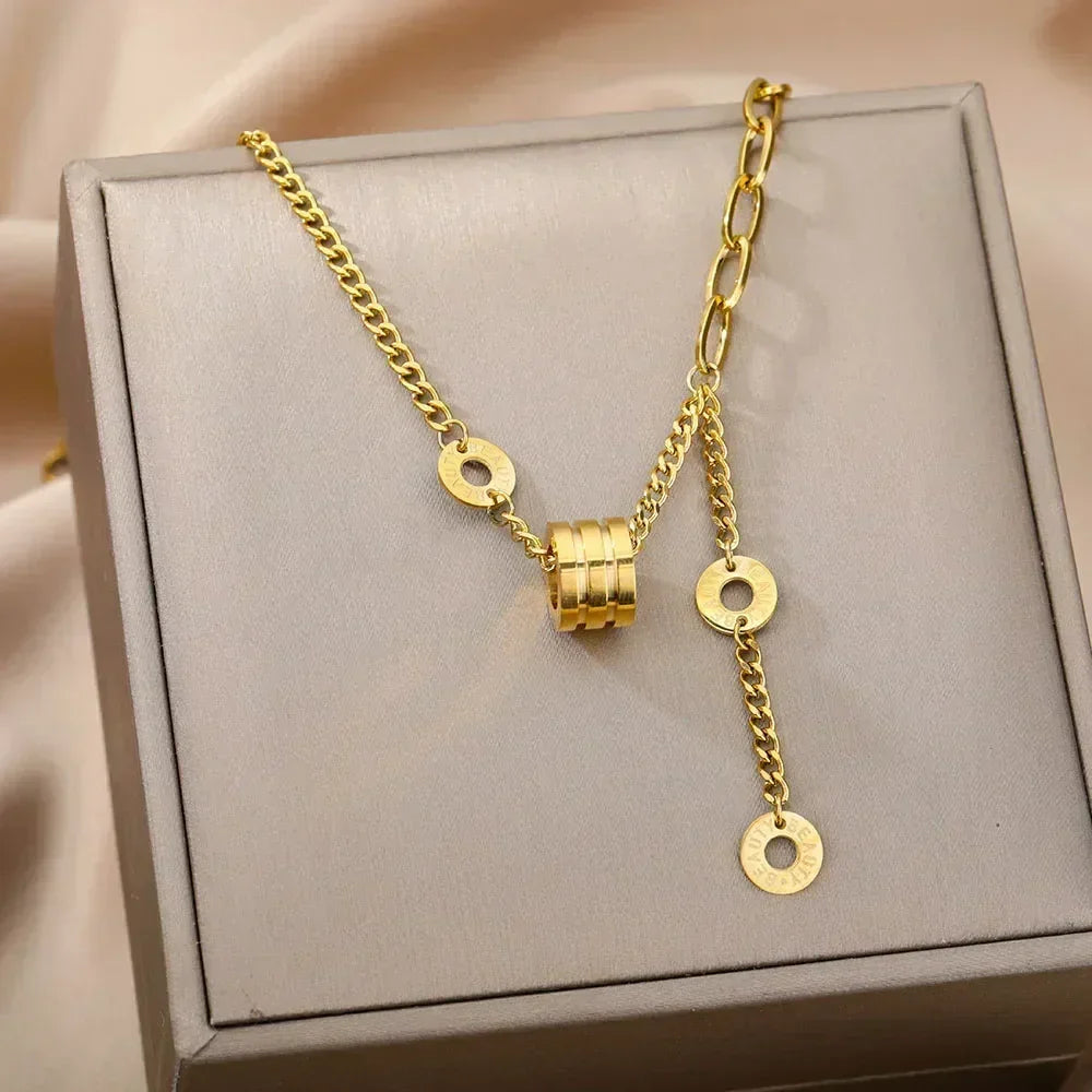 316L Stainless Steel Layered Heart Necklace