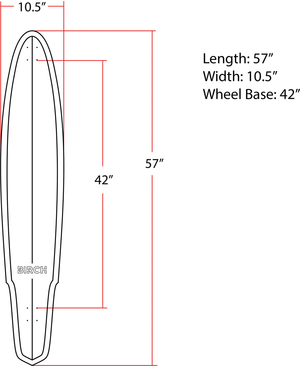 BIRCH Shaker 57-Inch Longboard Cruiser