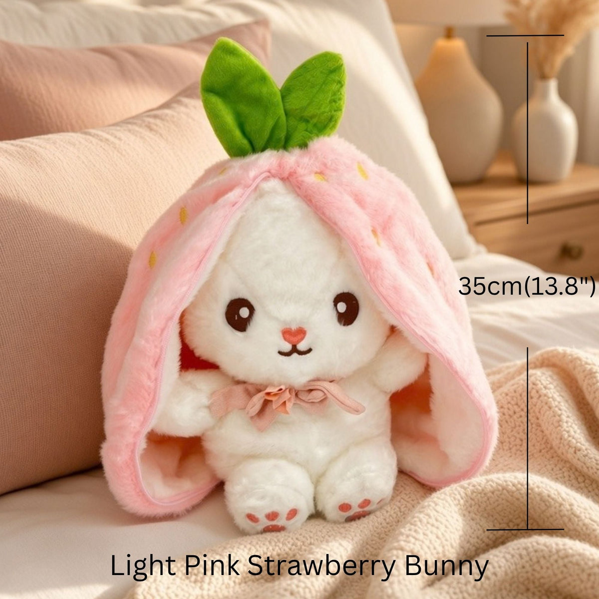Reversible Strawberry & Carrot Bunny Plush Toy