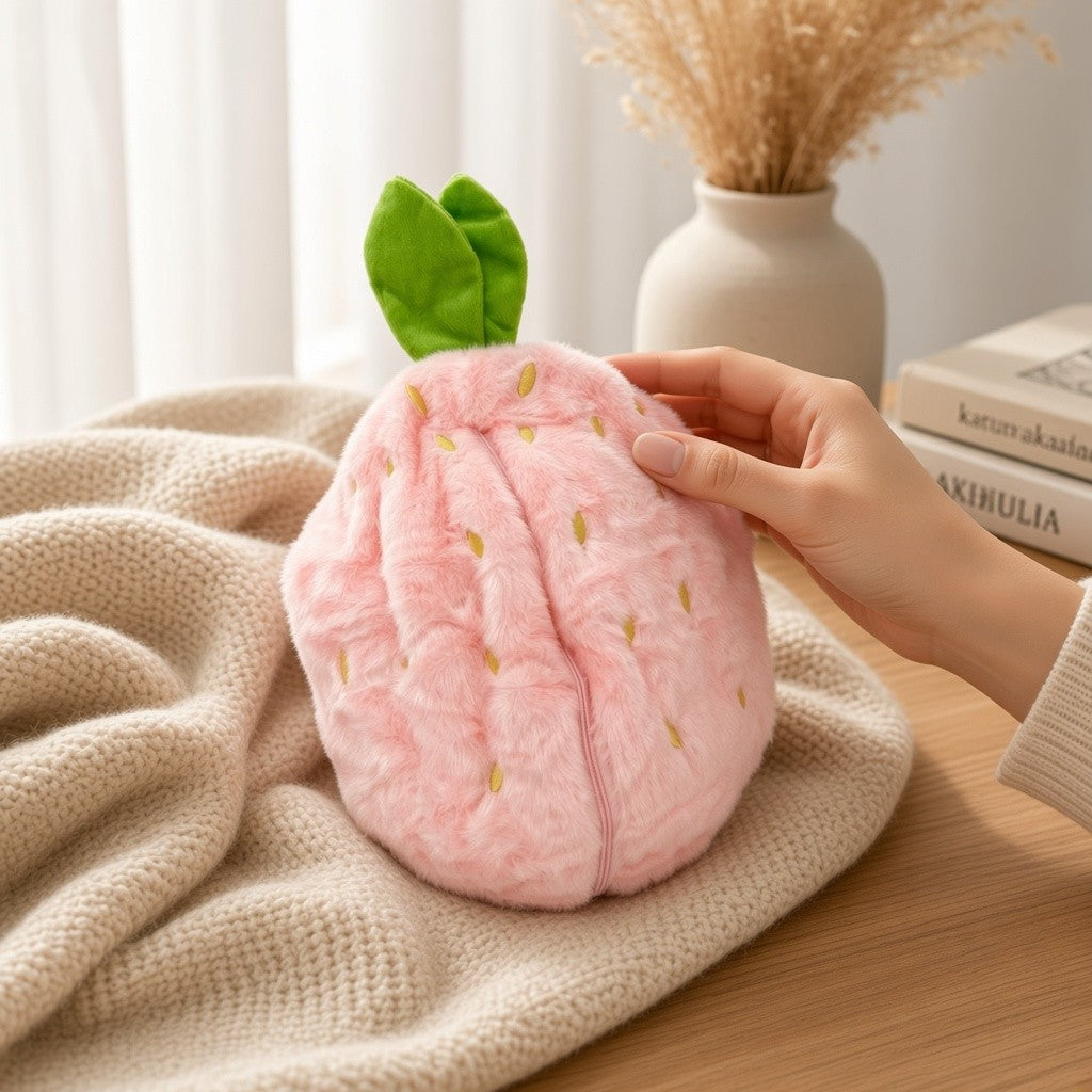 Reversible Strawberry & Carrot Bunny Plush Toy