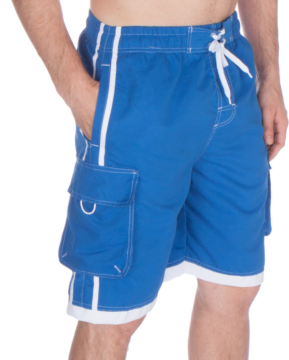 Sakkas Men's Contrast Stripe Boardshorts
