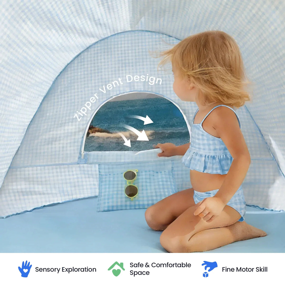 Tiny Land Beach Tent & Sand Toy Set for Kids