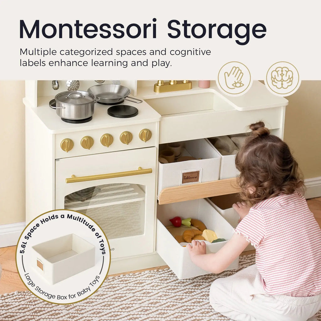 Tiny Land Wooden Play Kitchen with Storage