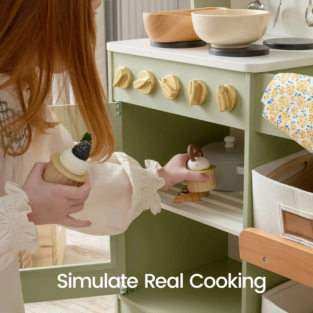 Tiny Land Wooden Play Kitchen with Storage