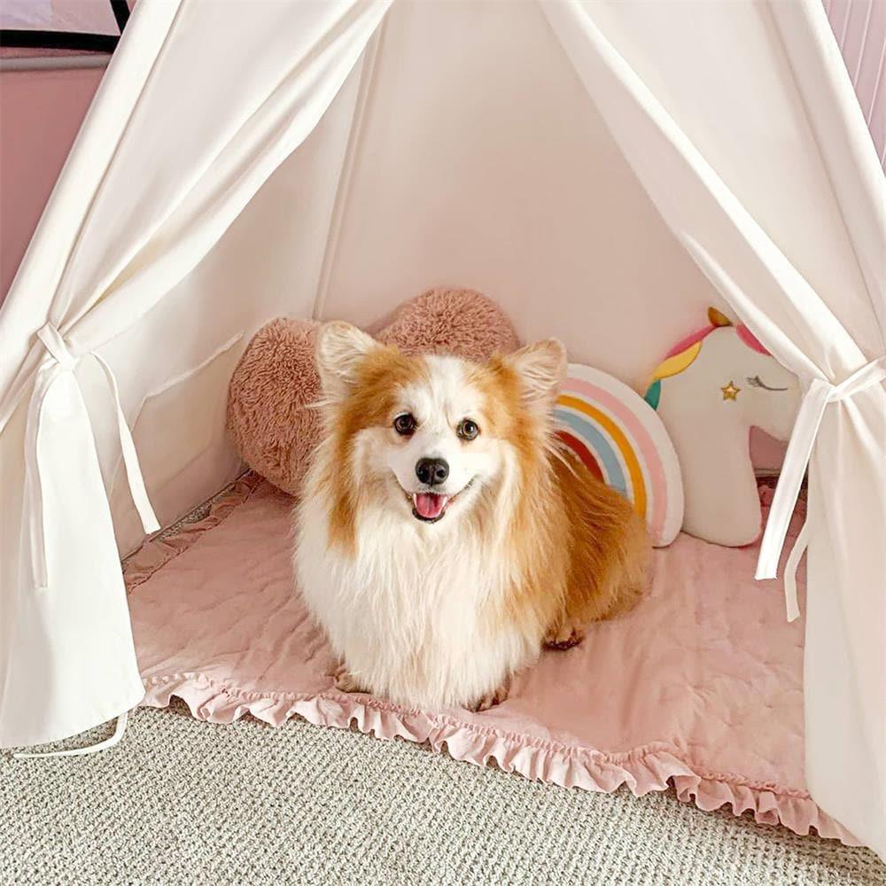 Tiny Land Kids’ Teepee Play Tent with Floor Mat