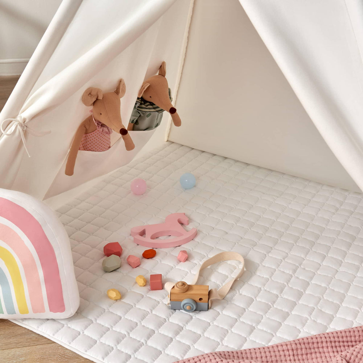 Tiny Land Kids’ Teepee Play Tent with Floor Mat