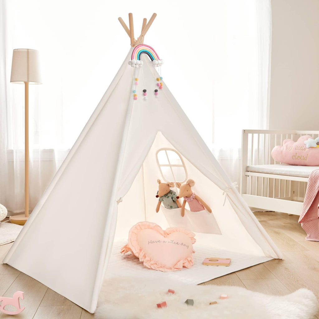 Tiny Land Kids’ Teepee Play Tent with Floor Mat