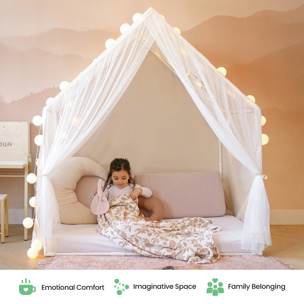 Tiny Land Large Kids’ Play Tent with Star Lights