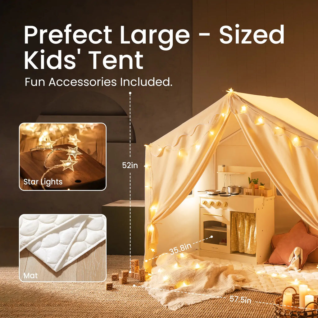 Tiny Land Large Kids’ Play Tent with Star Lights