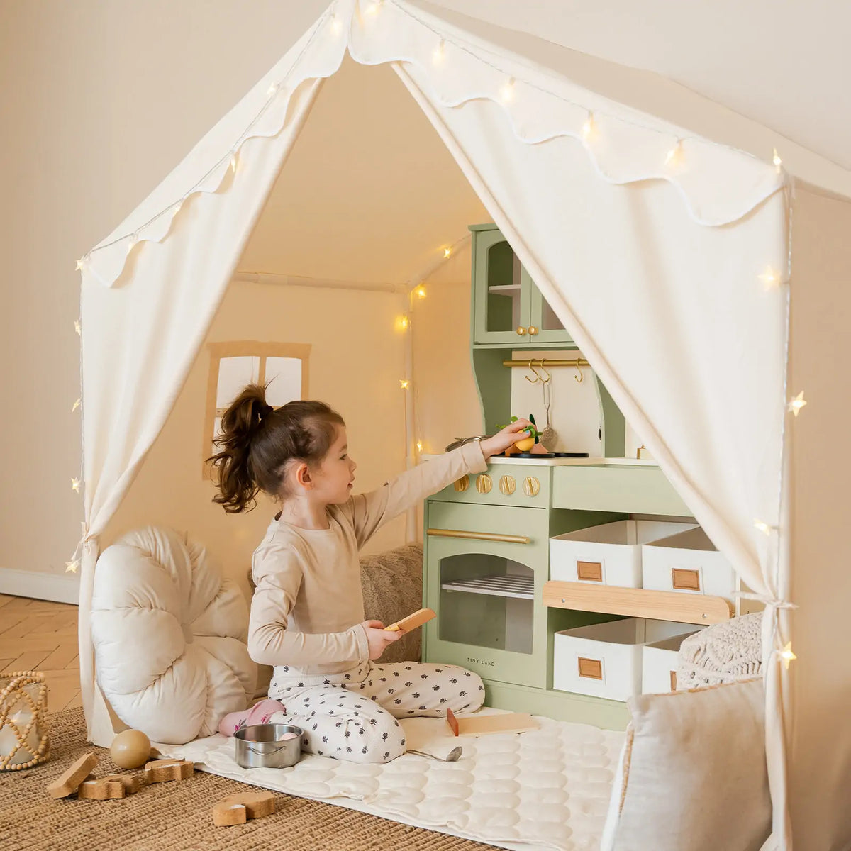 Tiny Land Large Kids’ Play Tent with Star Lights