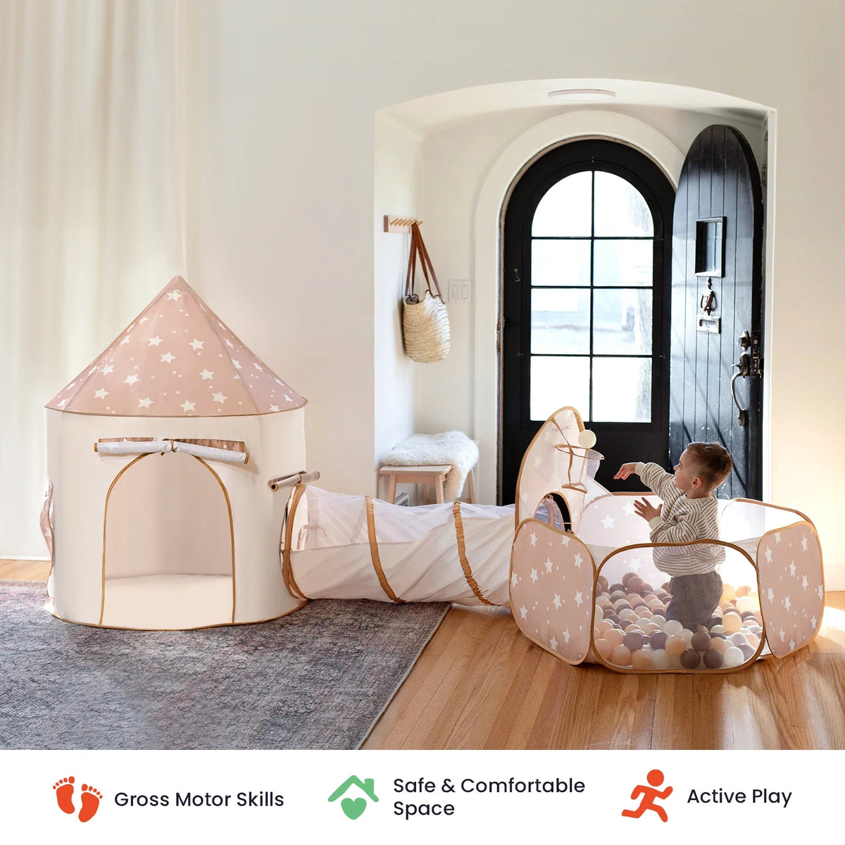 Tiny Land Compact Adventure 3-in-1 Play Tunnel Set — Balls Not Included
