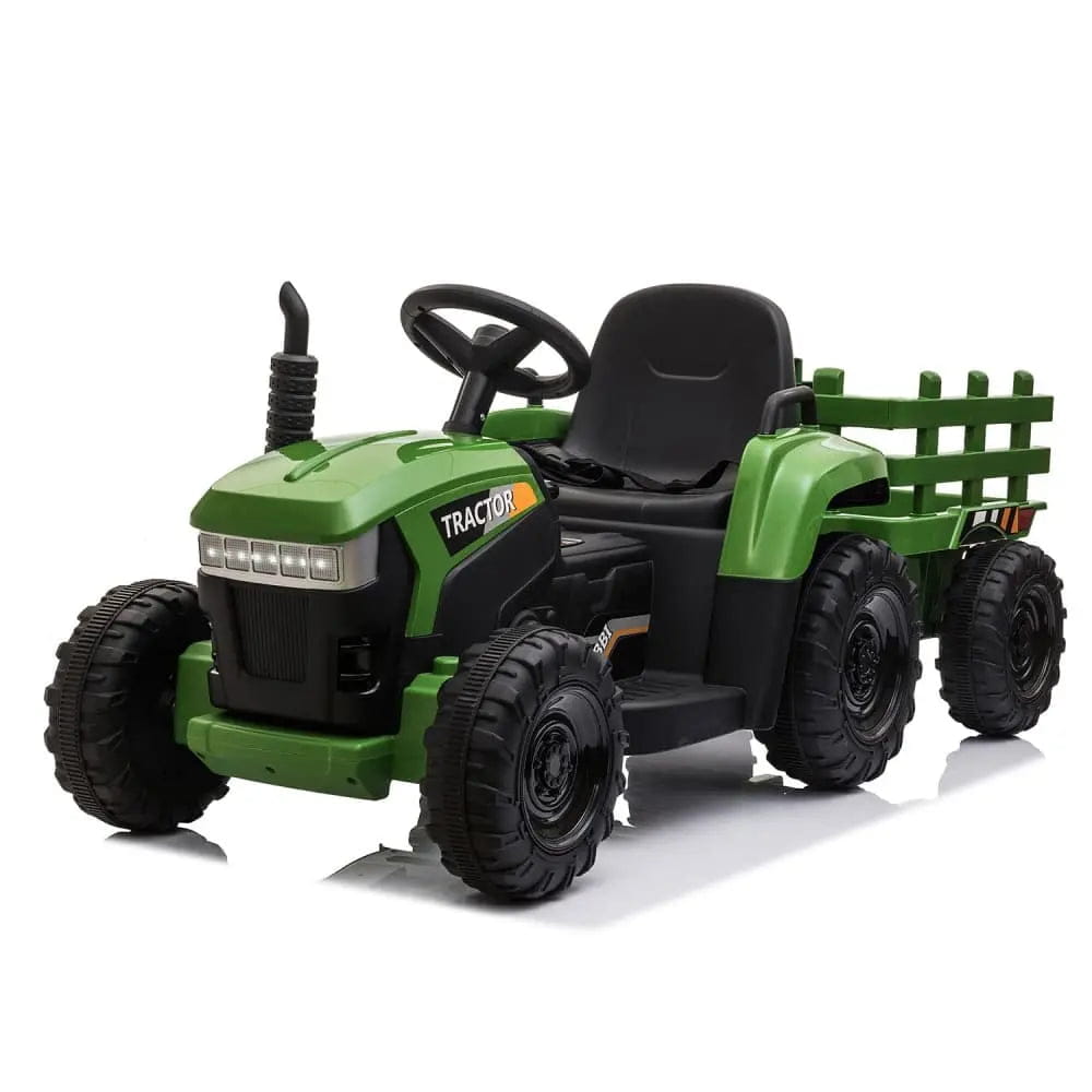 TOBBI 12V Kids' Electric Ride-On Tractor with Trailer