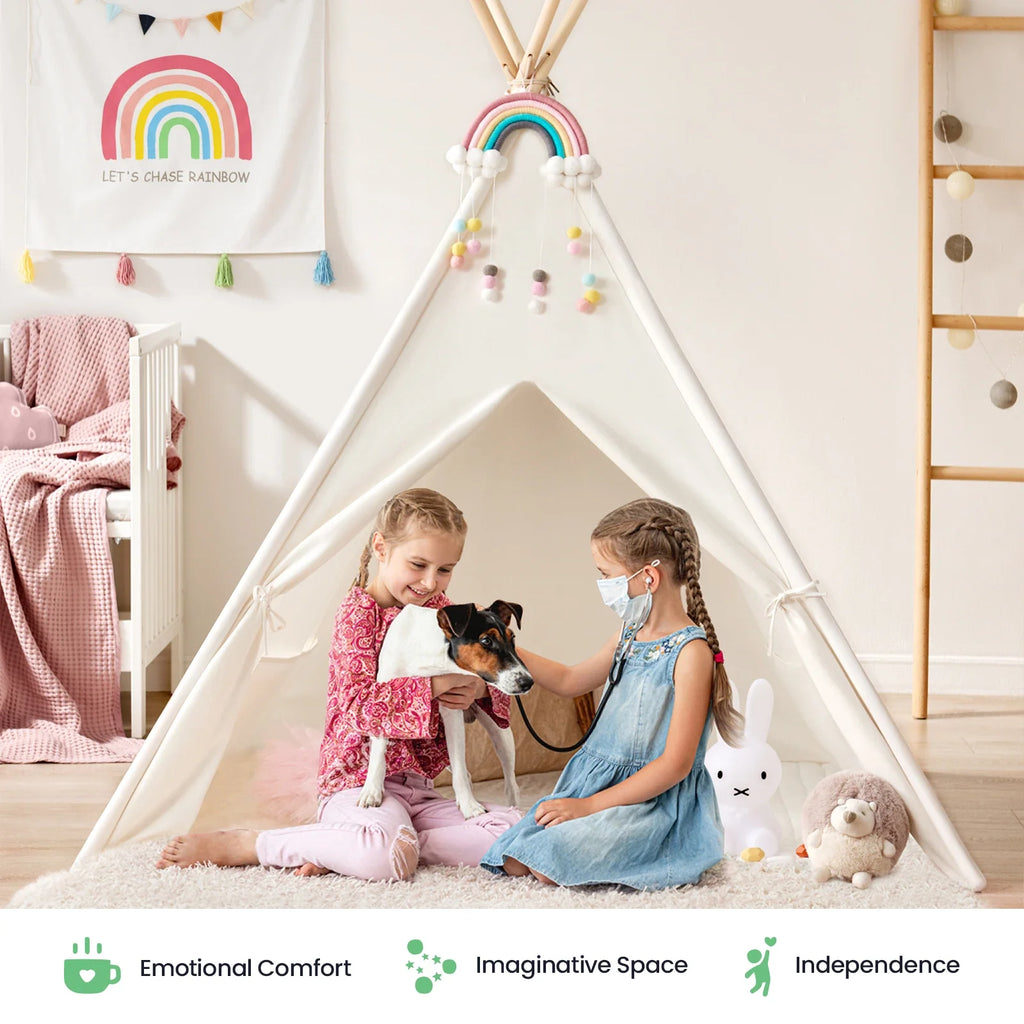 Tiny Land Kids’ Teepee Play Tent with Floor Mat