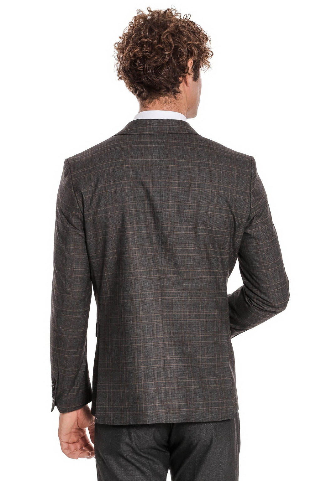 Wessi Men's Anthracite Checked Suit