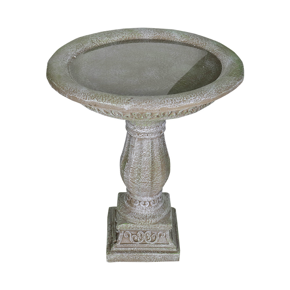 Concrete Antique Bird Bath Ornate Pedestal 23.8 Inch