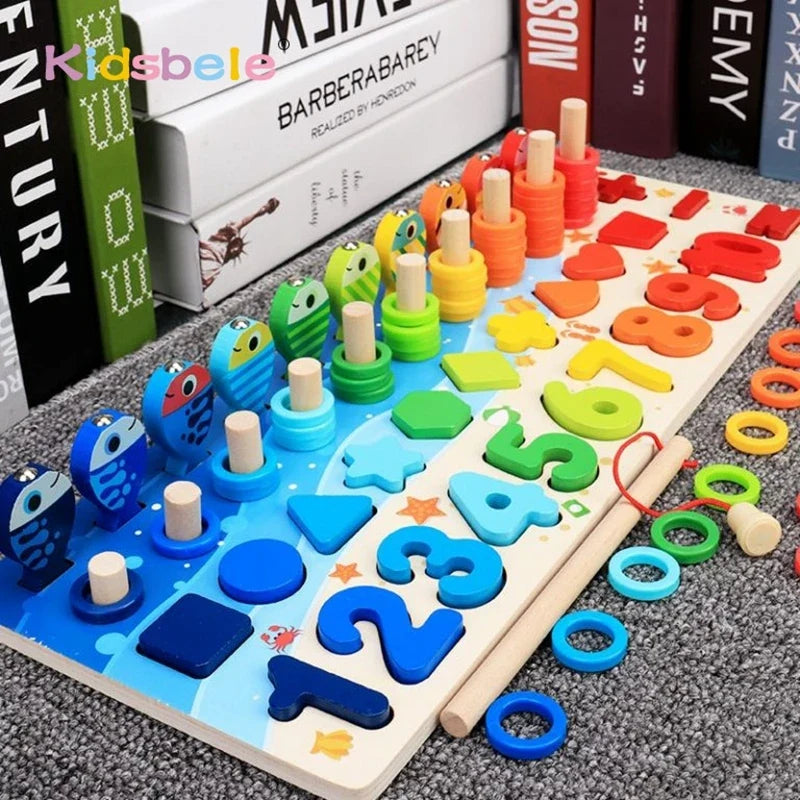 Wooden Counting & Fishing Math Game for Toddlers