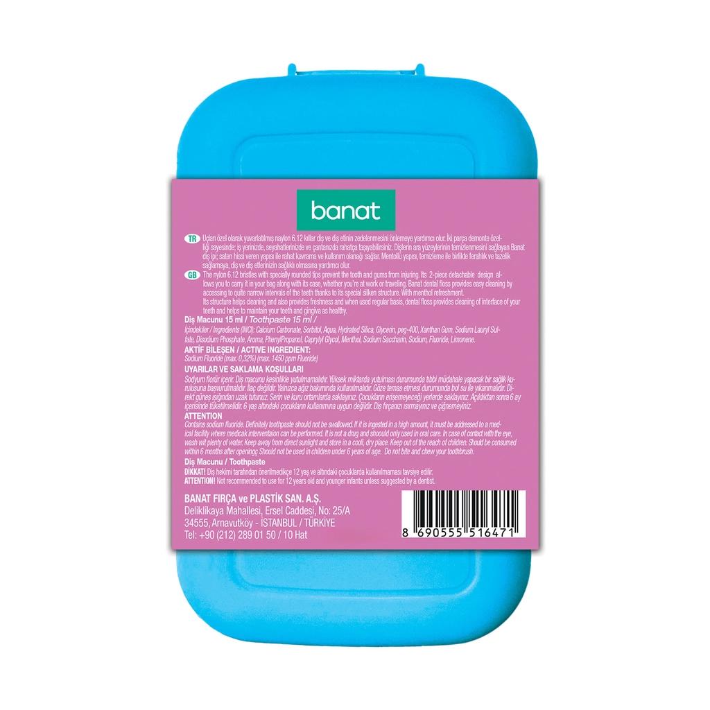 Banat Klick & Go Travel Oral Care Kit with Toothpaste & Floss