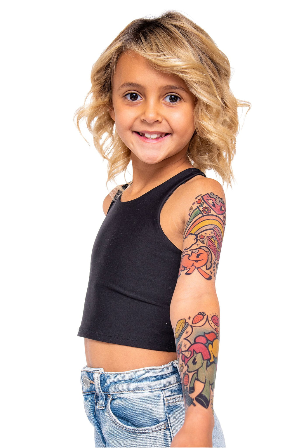 Unicorn Power Temporary Tattoo Sleeve for Kids