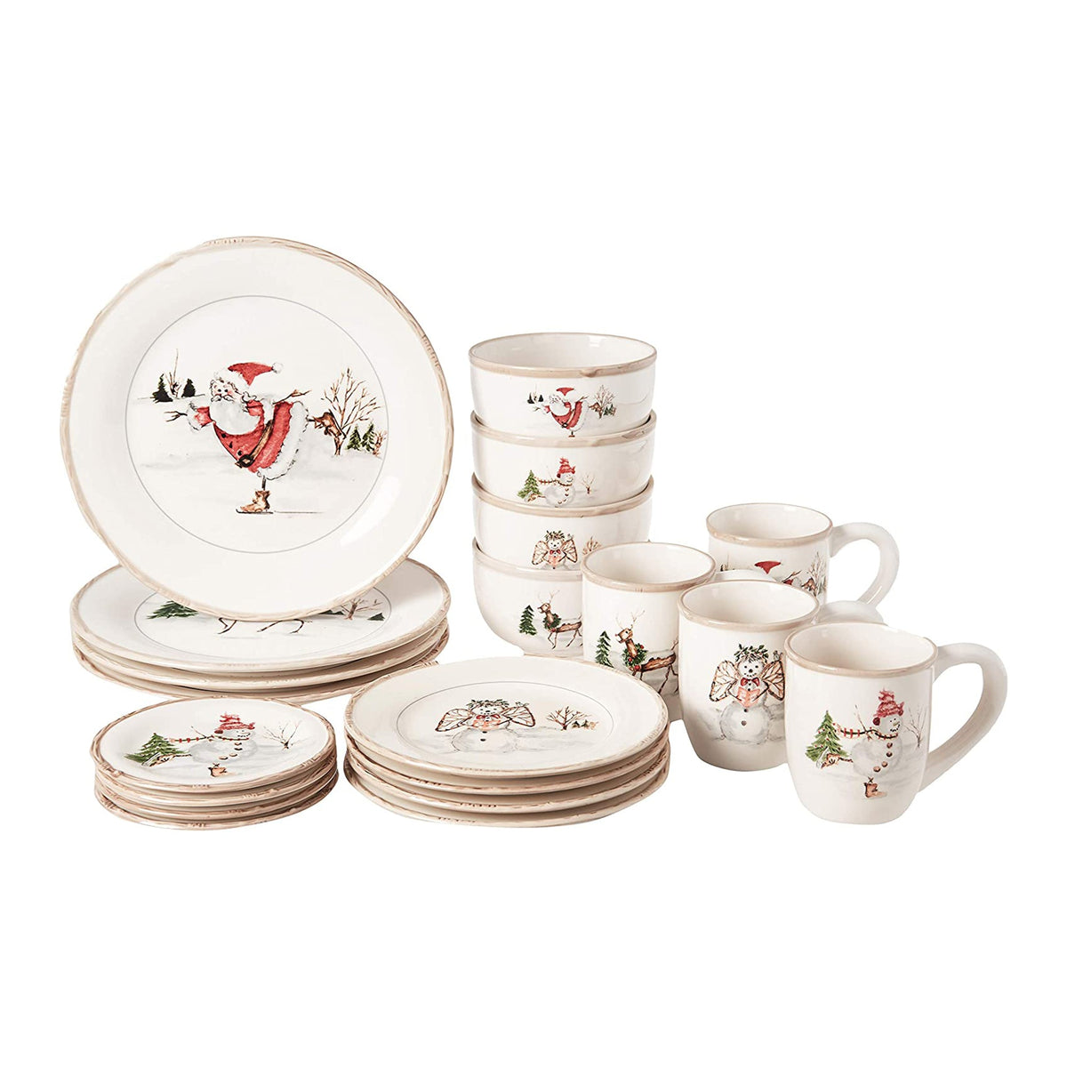 Christmas Twig Ceramic Dinnerware Set – 20 Pieces