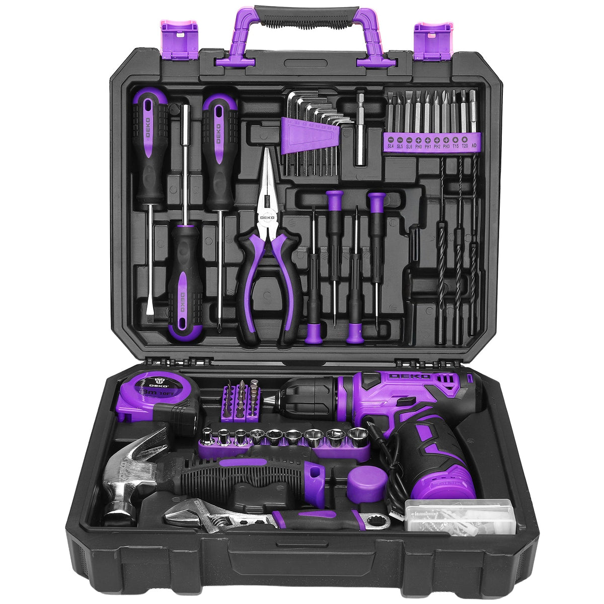 Cordless Drill & Household Tool Set, 119 Pieces