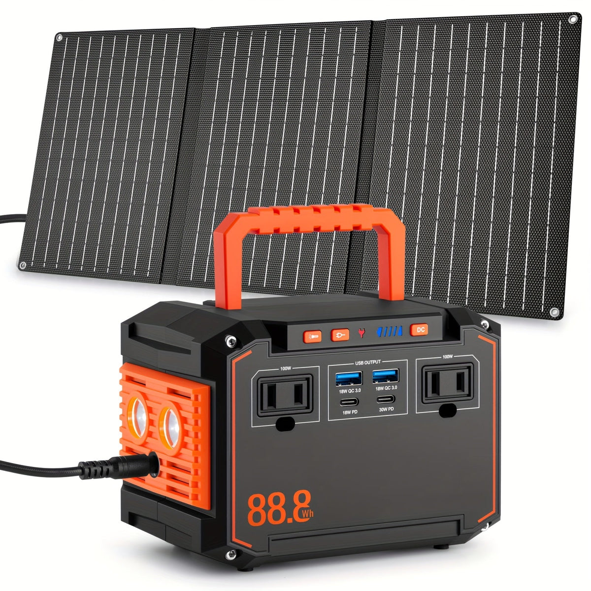 300W Portable Power Station with Foldable Solar Panel