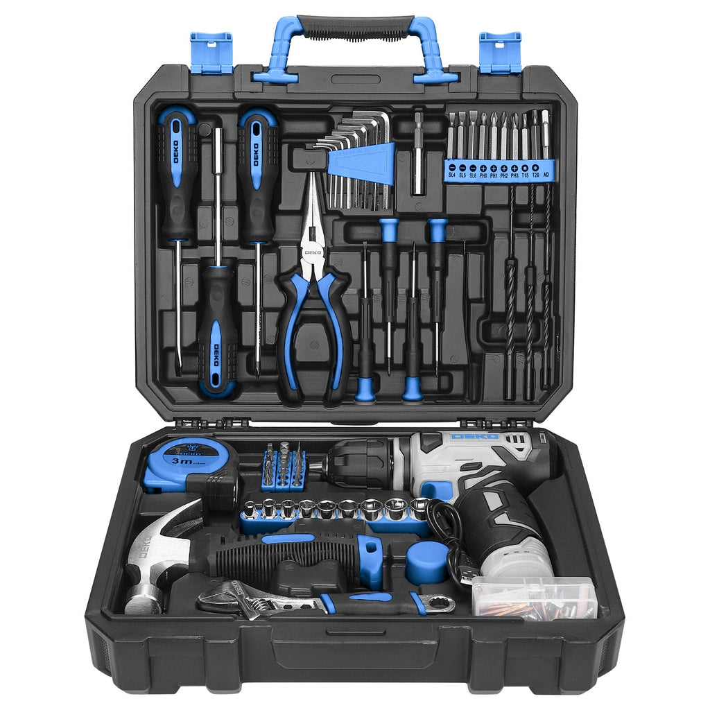Cordless Drill & Household Tool Set, 119 Pieces