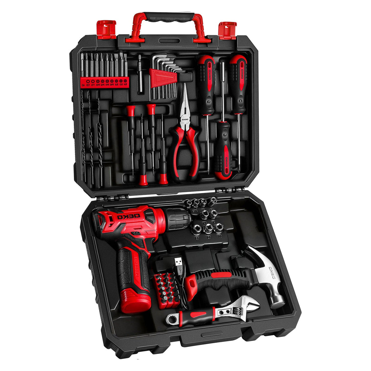 Cordless Drill & Household Tool Set, 119 Pieces