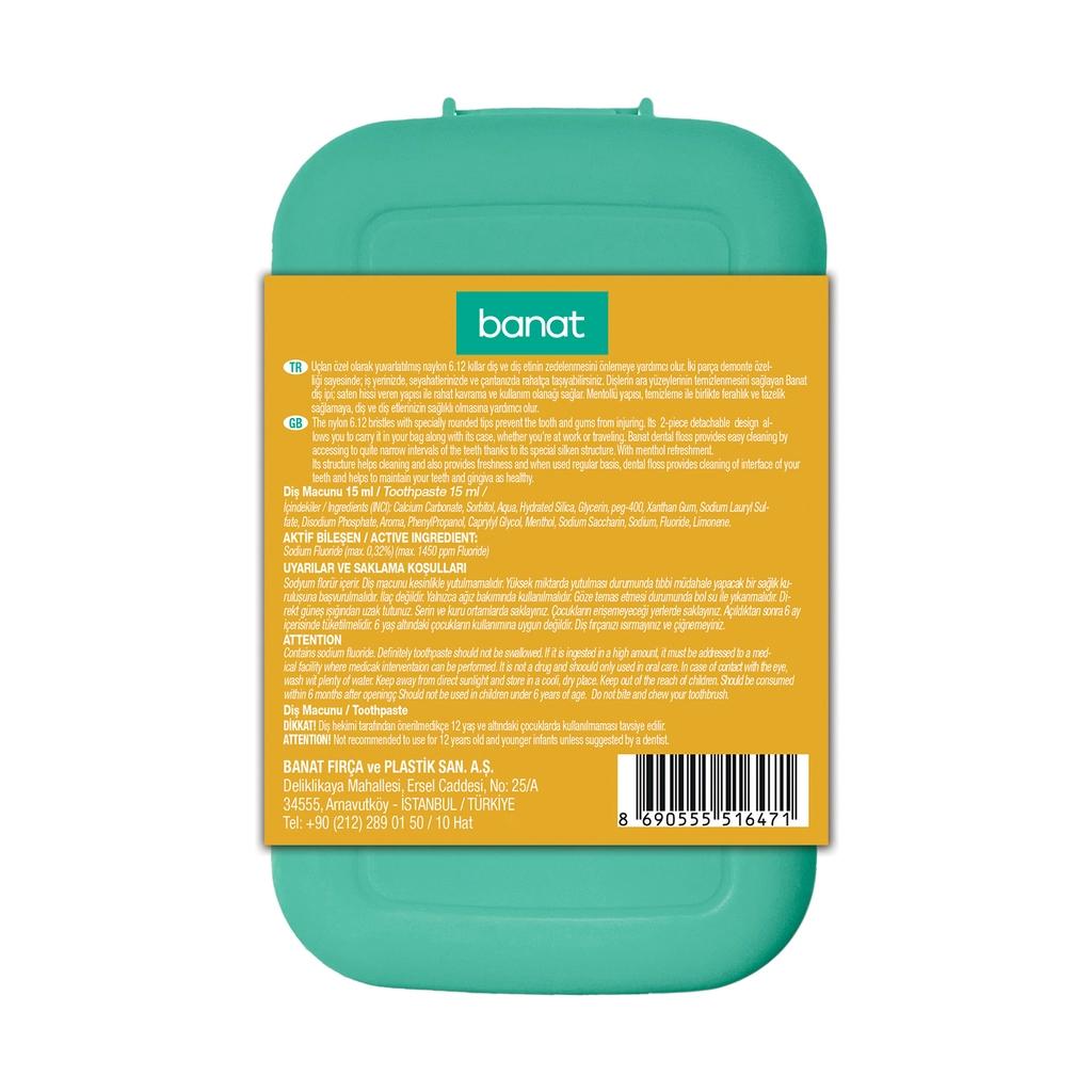 Banat Klick & Go Travel Oral Care Kit with Toothpaste & Floss