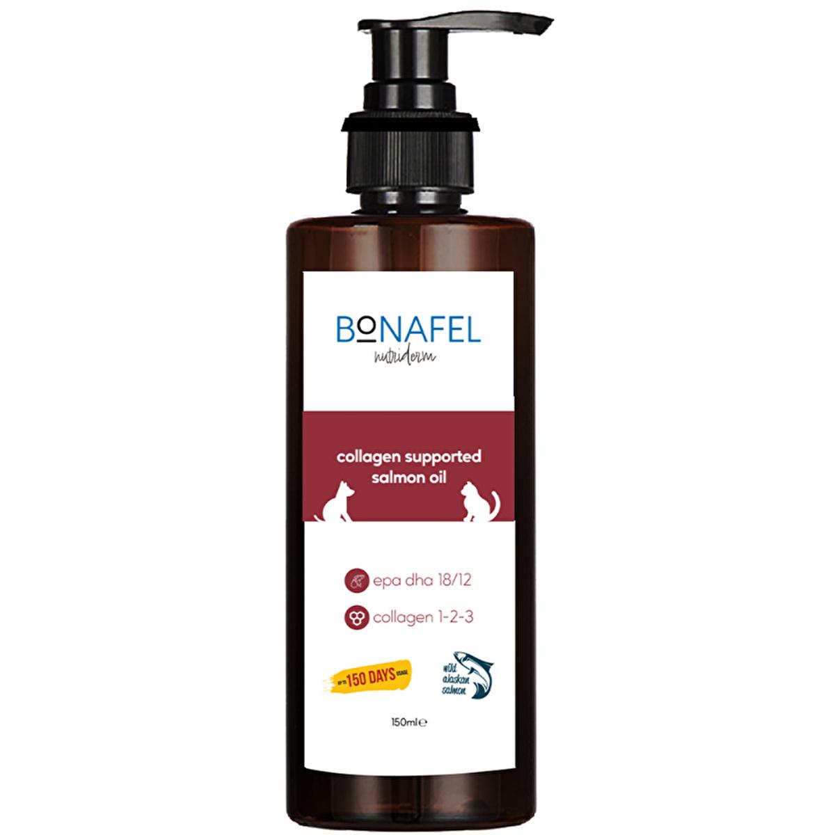 Bonafel Omega-3 Pet Supplement Oil for Cats and Dogs - 5.07 fl oz, Rich in Alaska Salmon Oil, Collagen