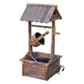 Solid Wood Wishing Well Garden Fountain with Pump