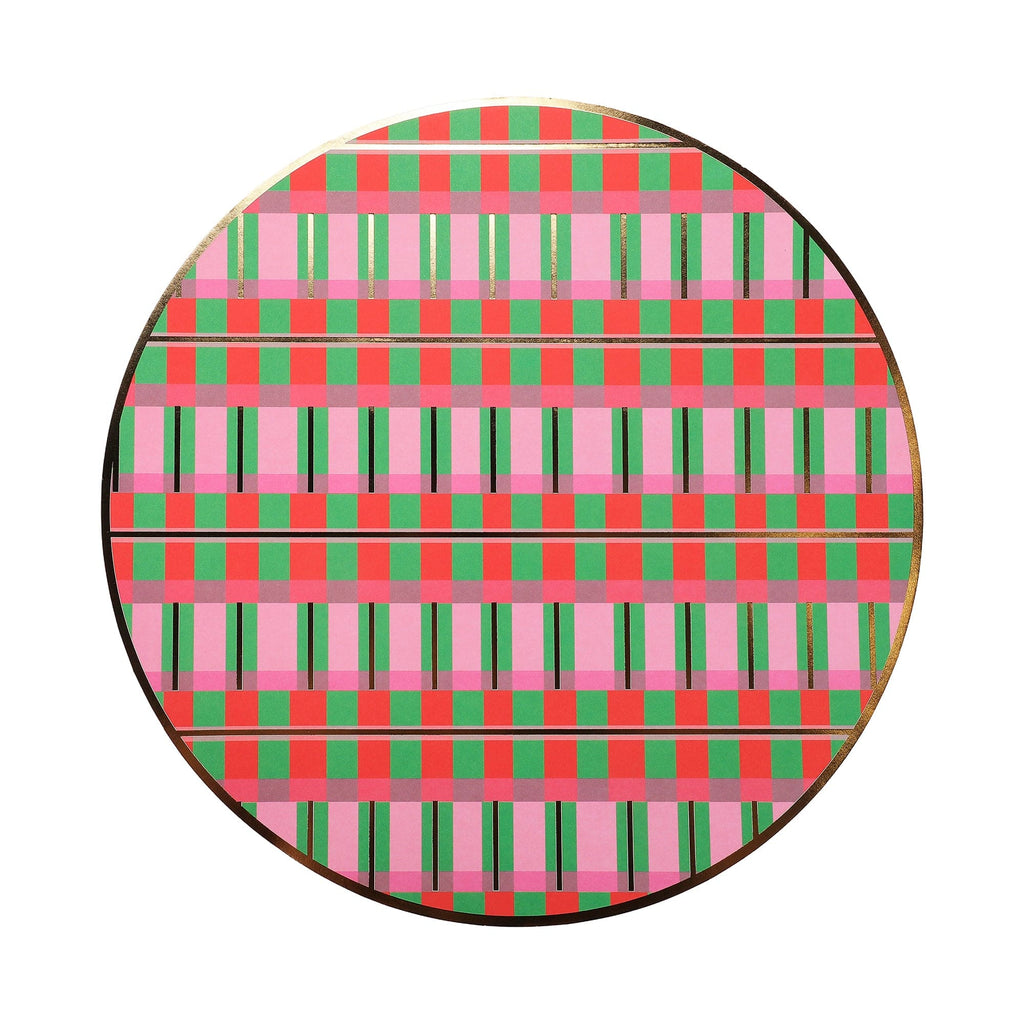 Christmas Plaid Round Placemats – Set of 10