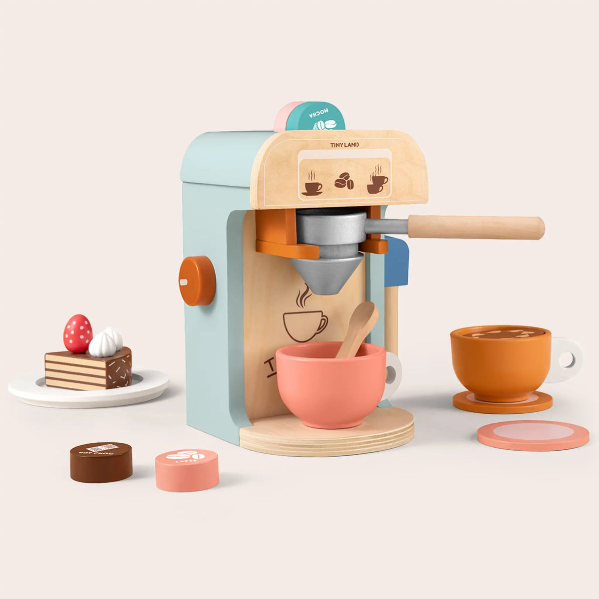 Tiny Land Wooden Play Coffee Maker Set