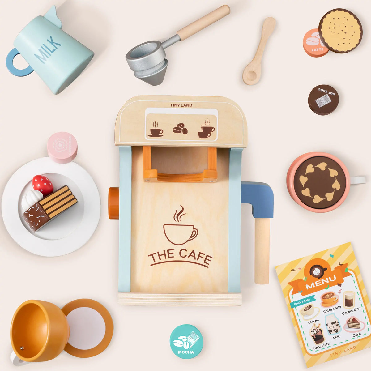 Tiny Land Wooden Play Coffee Maker Set