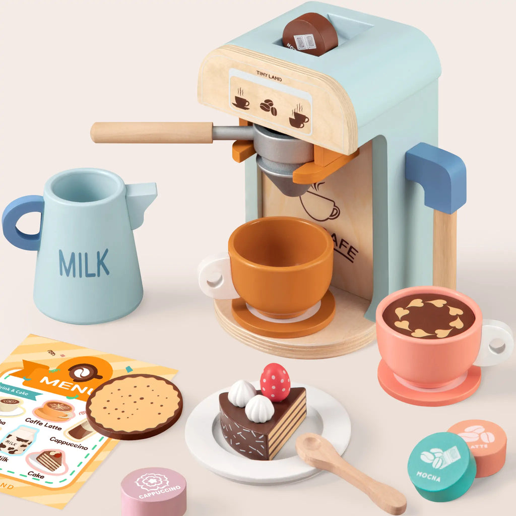 Tiny Land Wooden Play Coffee Maker Set