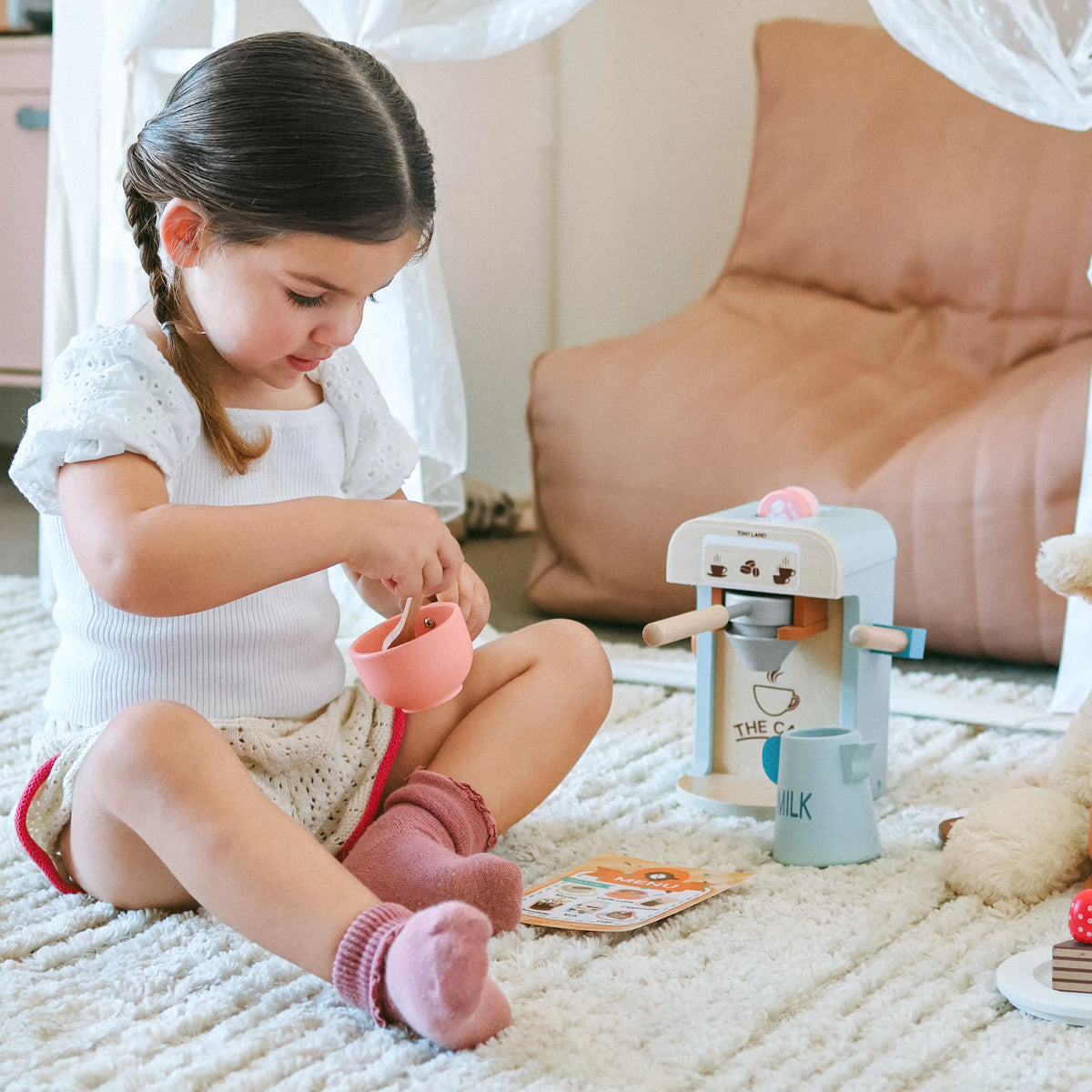 Tiny Land Wooden Play Coffee Maker Set