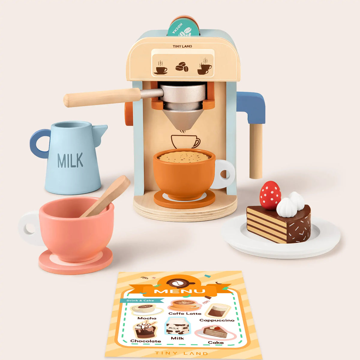Tiny Land Wooden Play Coffee Maker Set