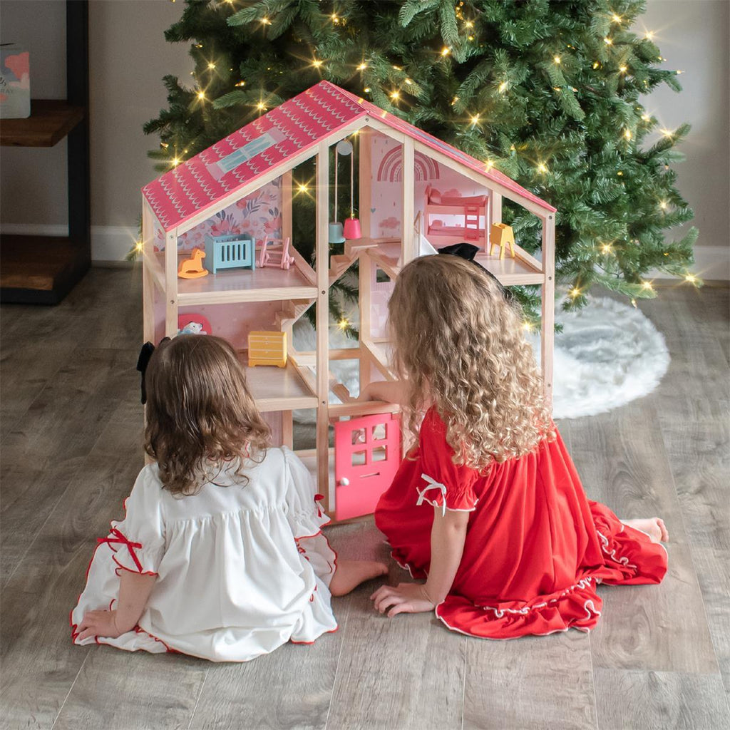 Tiny Land Sweetwood Wooden Dollhouse with Furniture – No Dolls