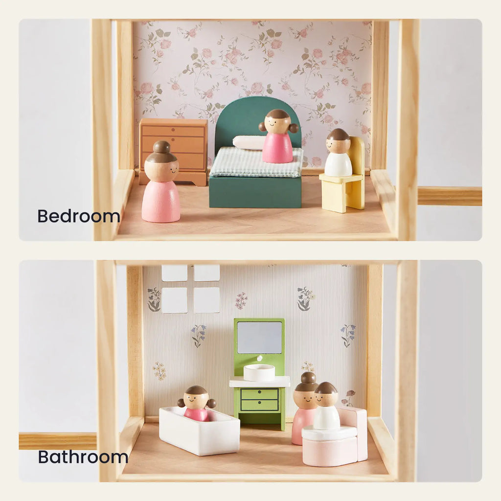 Tiny Land Sweetwood Wooden Dollhouse with Furniture – No Dolls