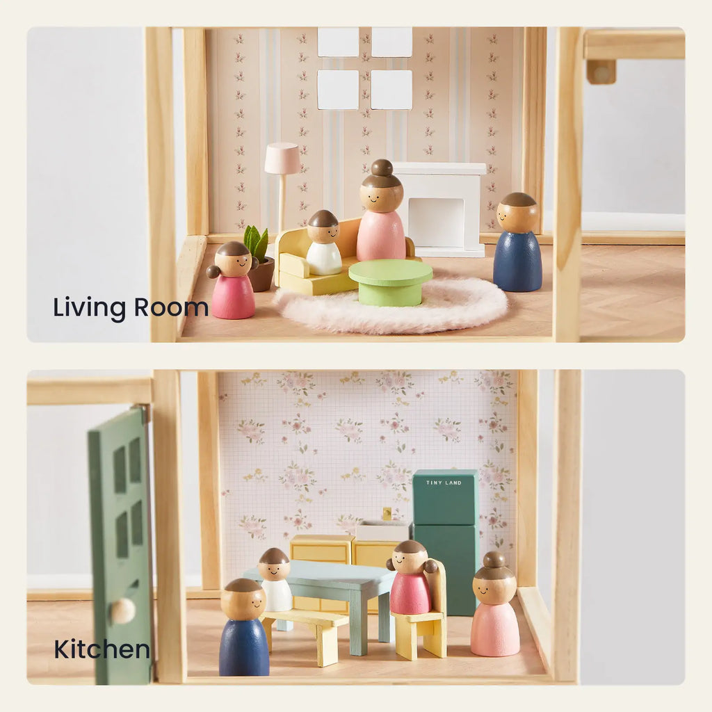 Tiny Land Sweetwood Wooden Dollhouse with Furniture – No Dolls
