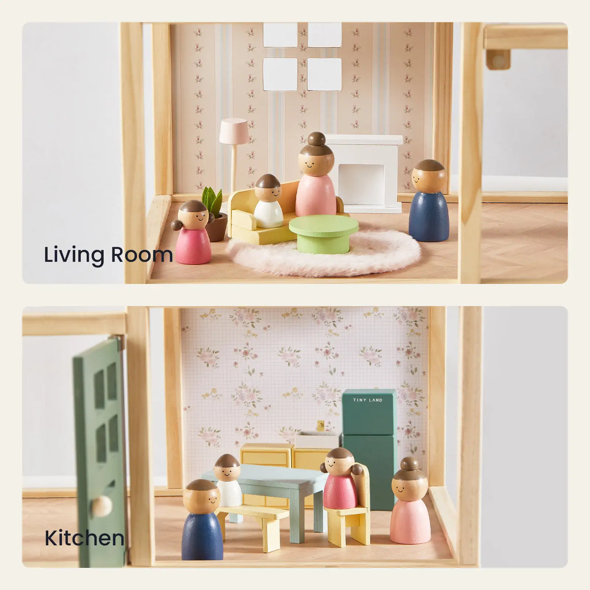 Tiny Land Sweetwood Wooden Dollhouse with Furniture – No Dolls