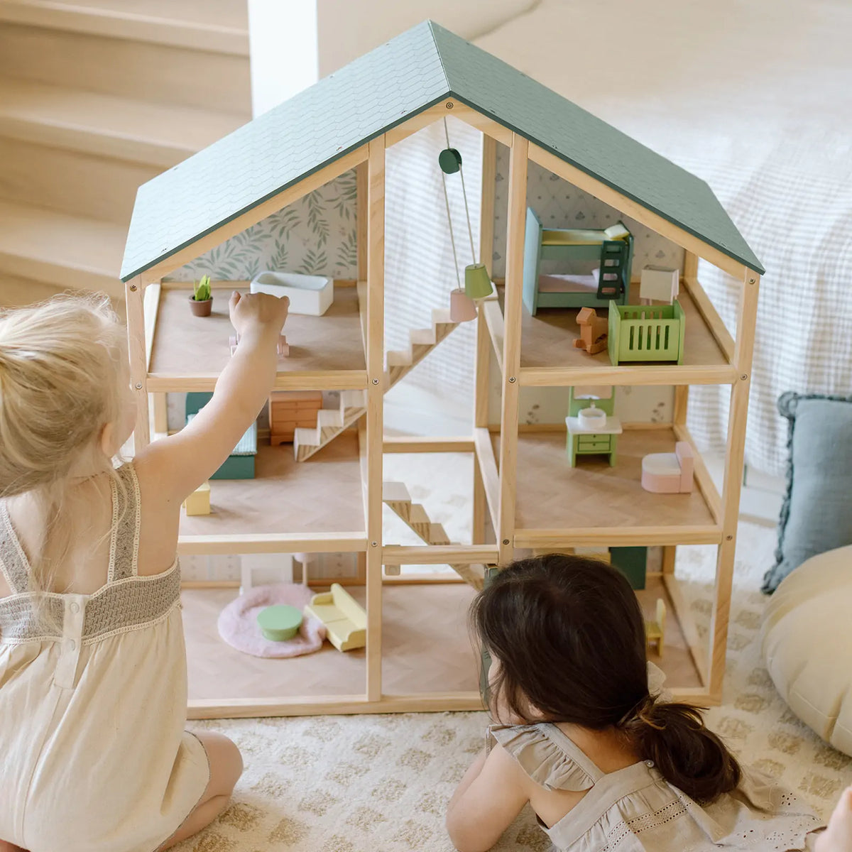 Tiny Land Sweetwood Wooden Dollhouse with Furniture – No Dolls