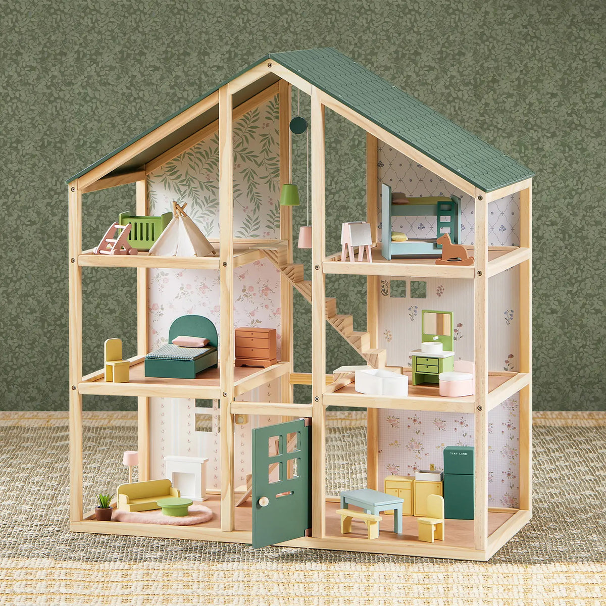 Tiny Land Sweetwood Wooden Dollhouse with Furniture – No Dolls