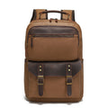 Waxed Canvas & Leather Travel Laptop Backpack