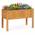 Elevated Wooden Raised Garden Bed with Liner & Drainage