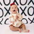 Baby Teddy Bear & Hearts Sweatshirt Romper