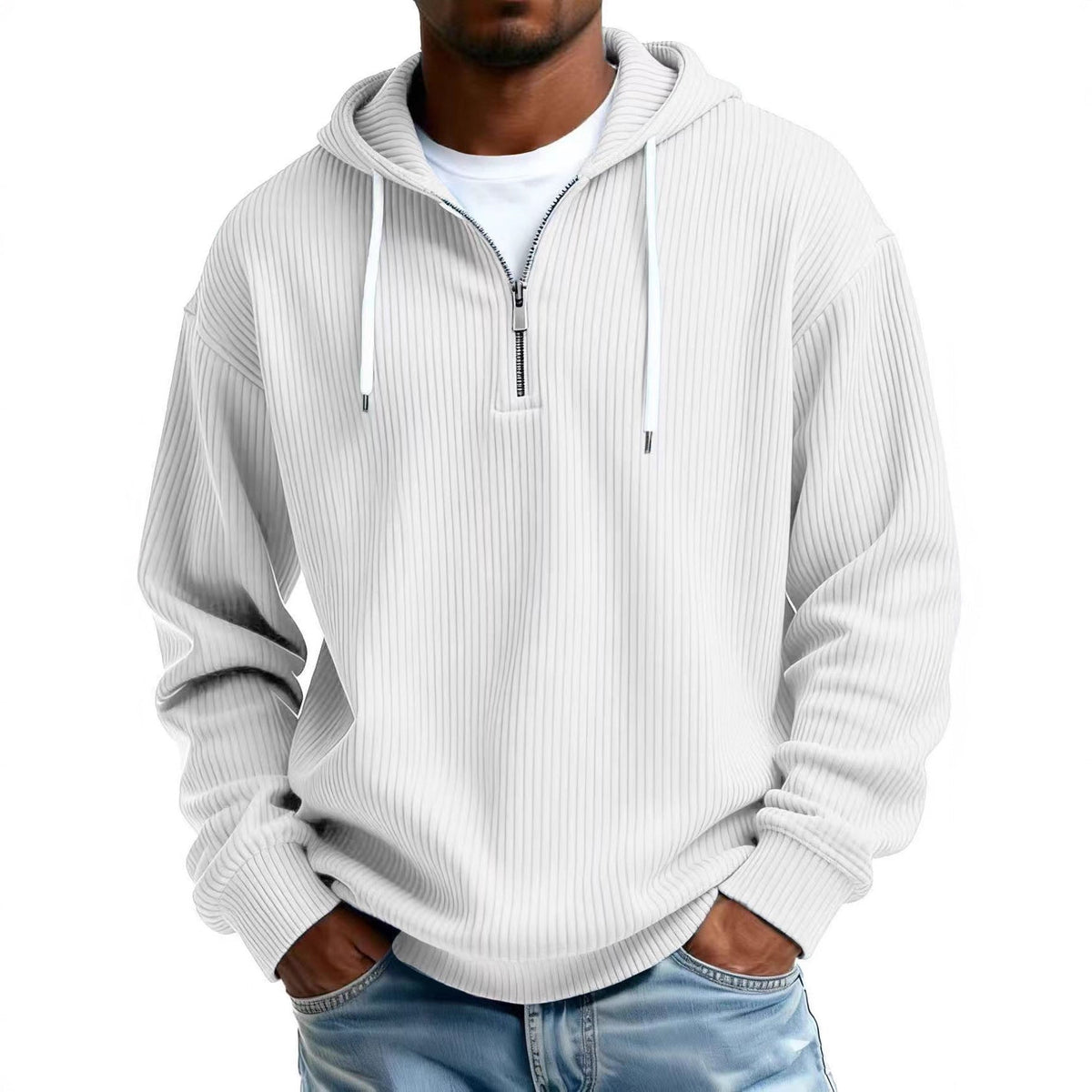 Men's Loose-Fit Hooded Sweatshirt Jacket