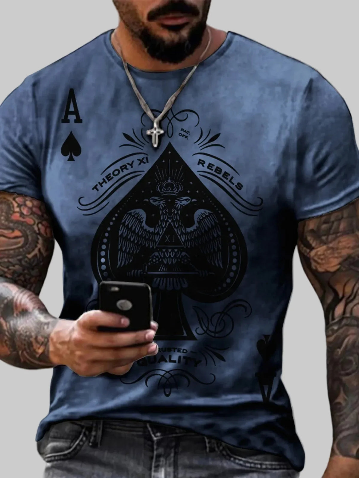 Men's Plus Size Ace of Spades T-Shirt – S–5XL