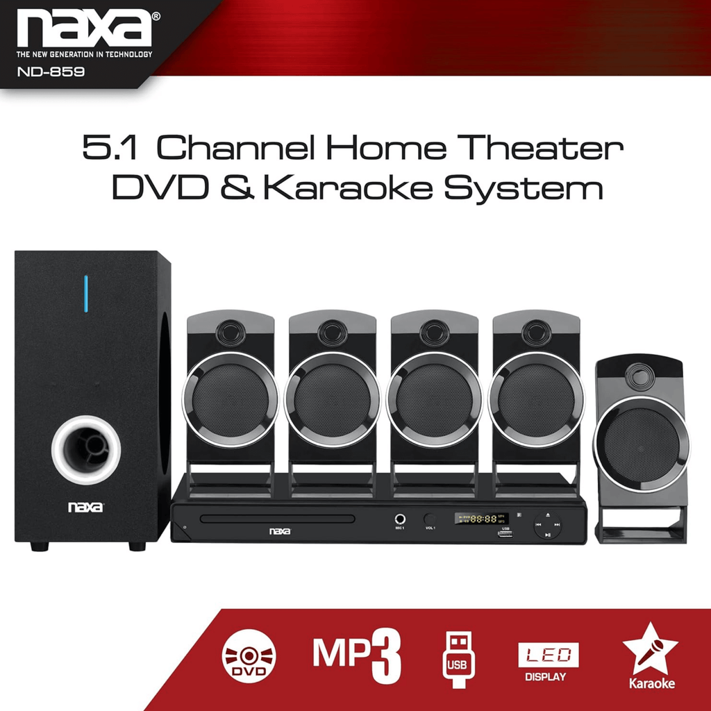 Naxa ND-859 5.1 Home Theater DVD & Karaoke System — Refurbished