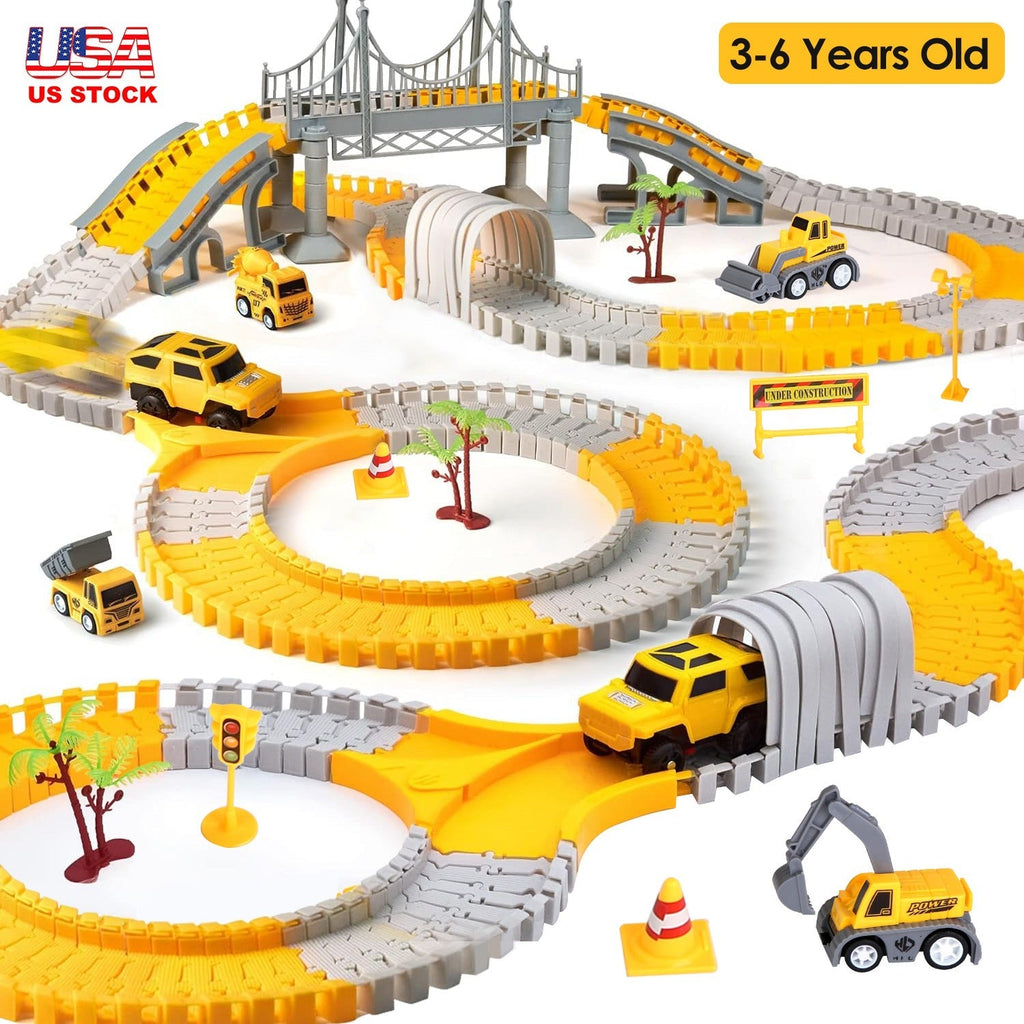 340-Piece Construction Vehicle Race Track Set