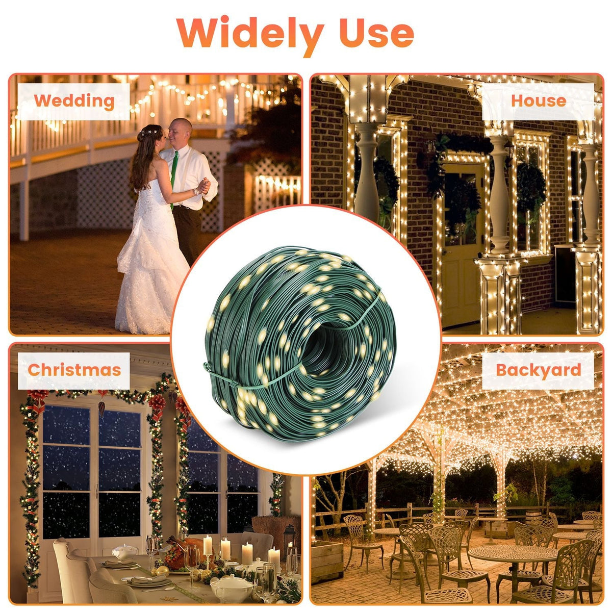 330-Foot Outdoor Christmas String Lights – 1000 LEDs